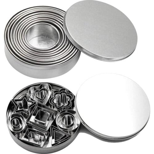 36 Pieces Round Cookie Cutters Set Cookie Cutter Set Biscuit Plain Edge Round Cutters Circle Baking Metal Ring Molds