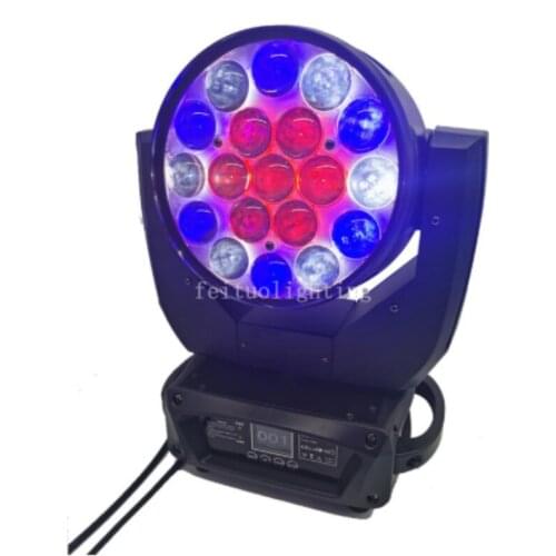 6pcs Ring Control Lyre Zoom 19x15W RGBW 4in1 DMX Led Moving Head Zoom Wash Light for DJ Disco Stage