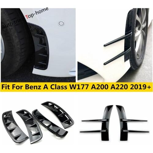 ABS Carbon Fiber Look Front Side Bumper Spoiler Air Vent Cover Trim Accessories Mercedes Benz A Class W177 A200 A220 2019 - 2021