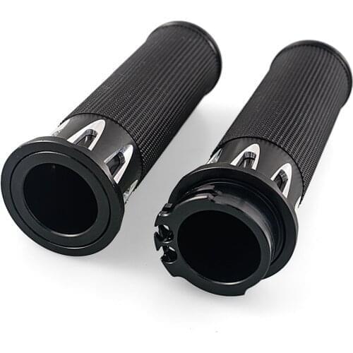 Black Motorcycle 1"25mm Hand Grips Aluminum For Harley Sportster 883 1200 XL VRSC Touring Dyna Softail Custom 96-UP Handle Grips