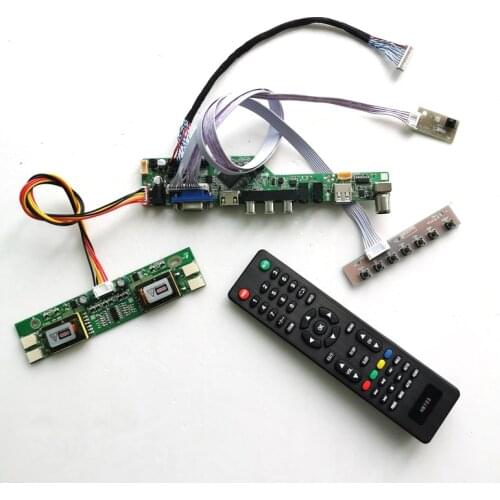 For M150X3-03/L01 Inverter+Remote+keyboard T.V56 drive card board VGA AV USB RF 4CCFL LVDS 20Pin LCD display panel DIY kit