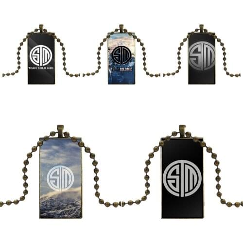 For Lovers Girl Friend Best Gift Jewelry With Bronze Plated Glass Cabochon Choker Long Pendant Rectangle Necklace Tsm