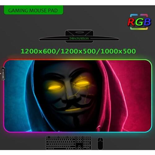 Gamer Led Mouse Pad Rgb Backlit Mat Desk Pad Large1200x500 Keyboards Accessories Desk Accessory Mesa Dark Gaming Mats for Pc Xxl