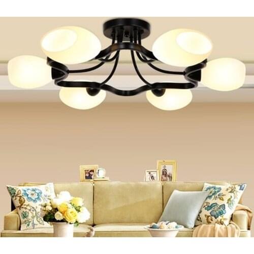 2016 Classic Nordic Frosted Glass Ball Wintersweet Chandelier Led 4 Head 6 Head Round Iron Chandelier For Dining Room Bedroom