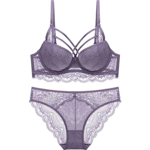 New sexy lace bra set Best selling bra on thin thick gathered underwear push up lingerie set