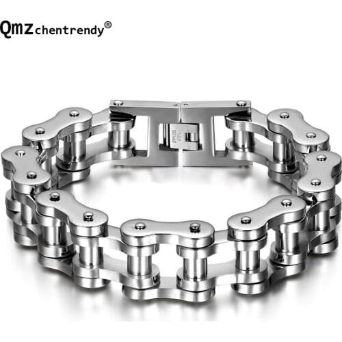 Exaggerate 316L Stainless Steel Cool Motor jewelry Huge Heavy Mens Motorcycle Biker Chain Bracelets Punk Jewelry 23CM