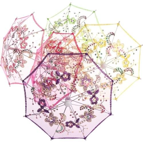 Mini Lace Umbrella Doll Accessories Handmade Dolls Embroidered Umbrella For 1/3 1/4 1/6 Dolls Toy Accessories