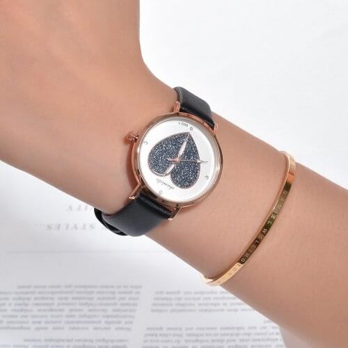 Heart Shape Fashion Ladies Watch Top Brand Leather Quartz Watch Casual Women Watches Relogio Feminino Montre Femme Girl Clock