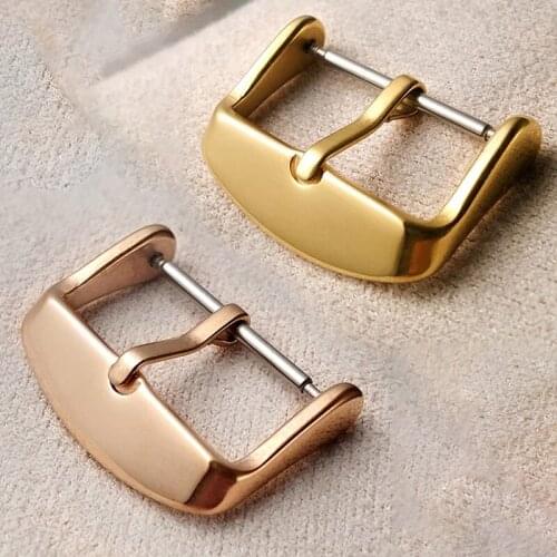 Men Watchbands Strap Silver Solid Stainless Steel Clasp Accessories Wholesale 20mm 22mm Metal Watch Band Buckle