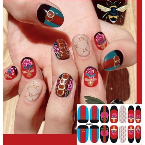 14tips/sheet Glitter Sequins Nail Wraps DIY Polish Sticker Strips Adhesive Shine Nail Art Stickers Manicure for Women Girls Gift