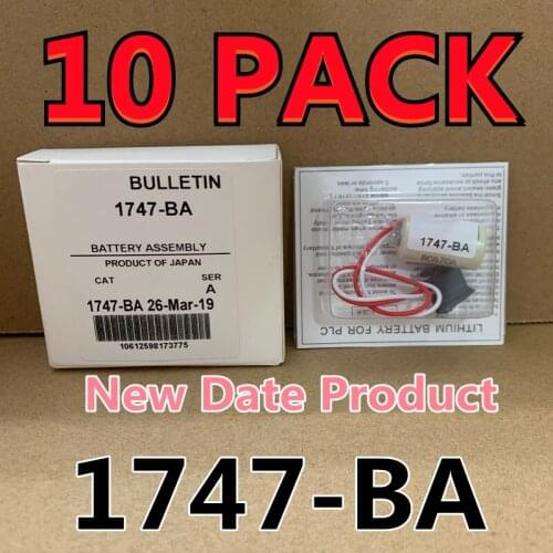 NEW DATE) 10 PACK Original A-B 1747-BA 3V 1000mAh CNC PLC Lithium Battery with Plug CR14250SE