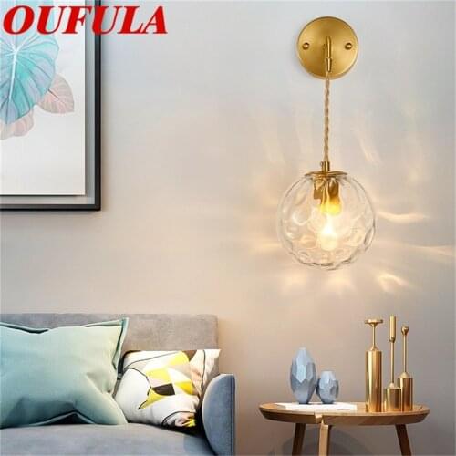 OUFULA Modern Brass Wall Lamps LED Fixture Creative New Design Indoor Decorative For Living Room Corridor Bedroom Hotel