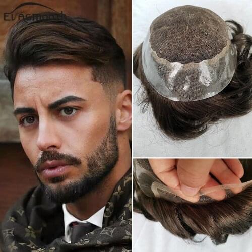 Durable Wig Men Human Hair Wig Toupee Men Remy Natural Hair System Swiss Lace Front Wig Men Hair Toupee Frete Gratis Para Brasil