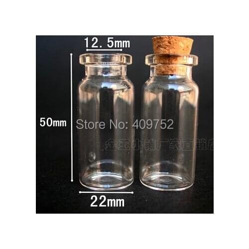 Lot of 100pcs 10ml Clear Glass Bottles with Corks Empty Sample Vials Small Jars wholesale