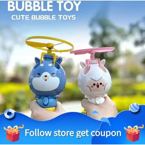 Soaring Soap Bubbles Machine Outdoor Games Garden Child Bath Toys Bamboo Dragonfly Summer Water Air Fly Gifts For Kids Cartoon