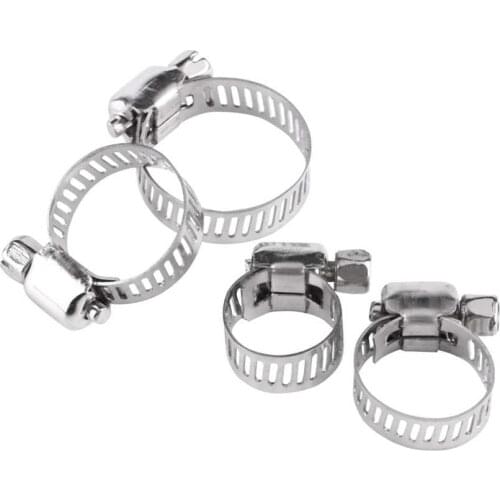 10pcs 8mm-25mm Adjustable Stainless Steel Screw Band Hose Clamps Fuel Pipe Worm Gear Clip