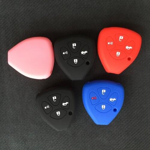 Silicone 4 Buttons For TOYOTA Hilux Vitz Rav4 Aqua Land Cruiser Pardo Prius Corolla Camry Highlander Remote Key Holder Protect