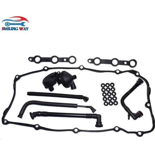 SMILING WAY# Oil Separator Crankcase Vent Valve & Breather Hose & Gasket For BMW 520i 523i 320i 323i 325i 328i 330i X3 X5 Z3
