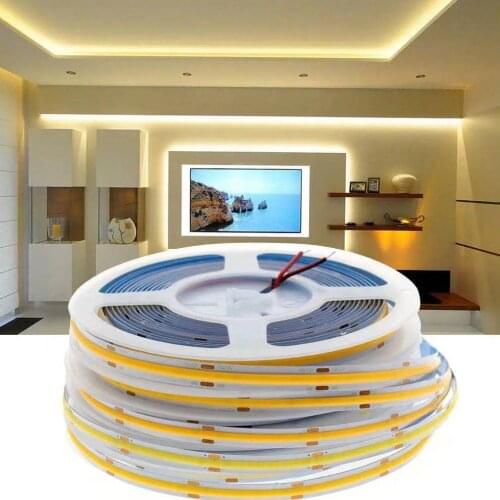 FCOB LED Strip Light 320 384 480 528 LEDs High Density Flexible FOB COB RA90 Warm Nature Cool White DC12V 24V