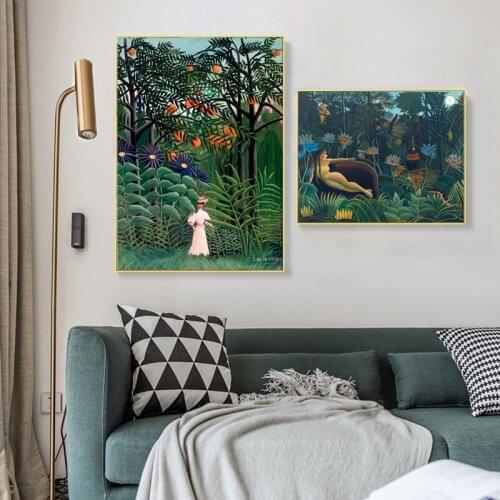 The Dream 1910 by Henri Rousseau Artwork Canvas Print French impressionist Painter Abstract Painting Gallery Wall Pictures Decor