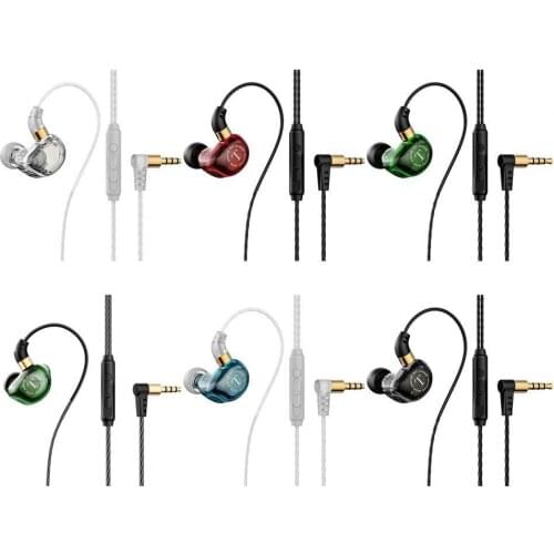TM-01 3.5mm Wired Earphone Ear Stereo Multi-function HiFi In-ear Sport Headset for Jogging Wire control 1.2m headset
