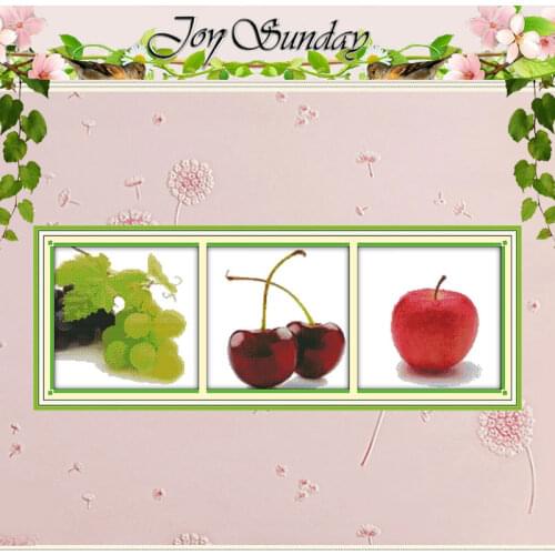 Triptych Fruits(3) Patterns Counted Cross Stitch 11CT 14CT Cross Stitch Sets Chinese Cross-stitch Kits Embroidery Needlework