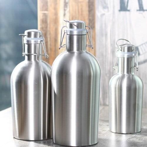1L/2L Homebrew tainless Steel Beer Growler Secure Swing Top Lid Craft Beer Bottle Saver BPA Free WJ74