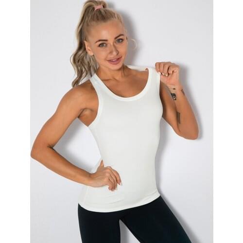 High Elastic Slim Fit Stringer Tank Women With Cups Sports Shirt Sleeveless T-shirt Sweat-wicking Quick-dry Fitness Tank Tops