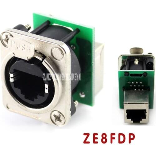 10pcs/lot Good Quality D-type Module RJ45 Socket Network Cable Connector Panel Mount Jack Chassis Panel Mount Connector ZE8FDP