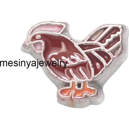 10pcs Cock Chicken Custom Floating Charms For Glass Locket