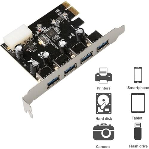 4 Port USB 3.0 PCI-e Expansion Card 5 Gbps Speed PCI express PCIe USB 3.0 hub adapter controller USB 3 0 PCIe express 1x Adapter