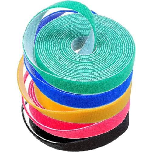 5Meter/lot Reusable Cable Ties Strap Organizer Cord Winder Strap Nylon Hook Buckled Loop Fastener Magic Tape Clip Holder Cable