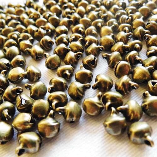 50PCS/LOT.6mm Antique bronze jingle Bells Lacing bells Christmas ornaments DIY Craft material Handmade xmas tree hanger OEM