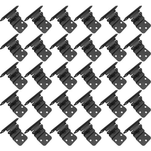 Automatic Closing Cabinet Hinges, Built-in Cabinet Hinges, 30 Packs of Matte Black Multi-Fold Hinges