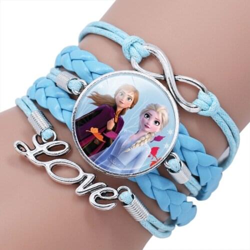 Disney princess wristband Children bangles cartoon Frozen Elsa bracelet Accessory Pendant Girl bracelet Accessory birthday gift