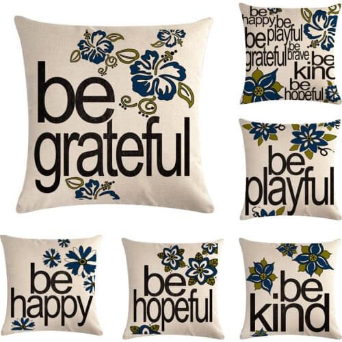 Pillow Case letters of BE Throw Pillows cover Sofa Car Cushion Cover for Home Decorative Pillowcase