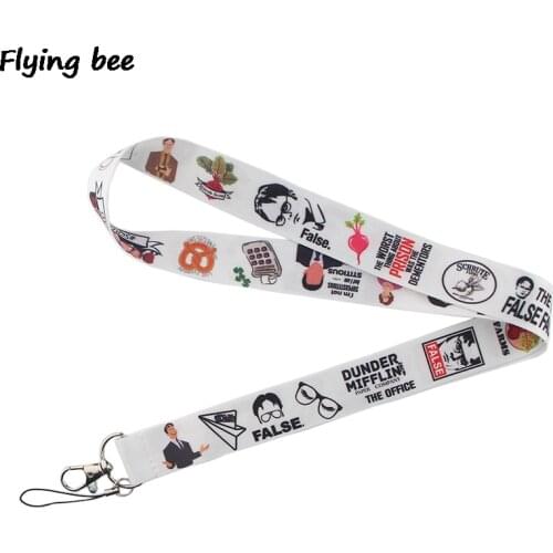 Flyingbee office funny staff Lanyard Keychain Keys Holder Women Strap Neck Lanyards for Keys ID Card phone lanyard X0368