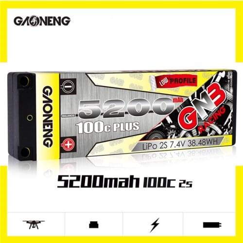 GAONENG GNB 7.4v 6500mAh 100C MAX 200C LiPo Battery For Remote Control Car Racing Spare Parts With Shell Upgrade LiHV 2S Battery