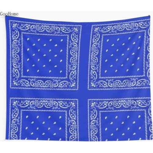 Blue Bandana Ethnic Wall Tapestry Cover Beach Towel Throw Blanket Picnic Yoga Mat Home Decoration
