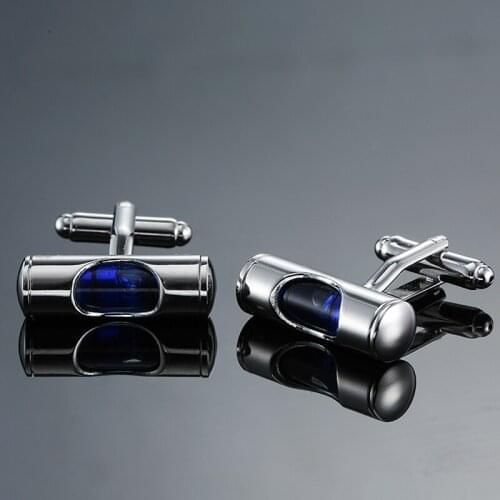 DY The new high quality circular blue level Cufflinks fashion Mens French shirt Cufflink free shipping
