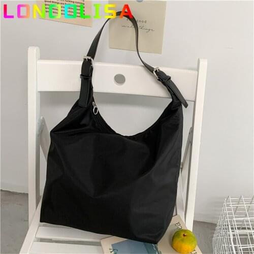Ladies Nylon Shoulder Bag INS Women Large Capacity Shopper Tote Handbag Casual Korean Female Shopping Messenger Neutral Sac