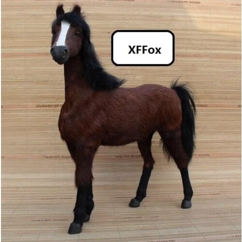 New real life war horse model plastic&furs simulation brown blood horse doll gift about 32x8x34cm xf1883