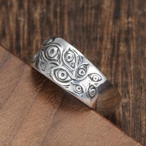 Punk Fashion Rings for Women Men Retro Hip-Hop Personality Ring Engraved Demon Eye Retro Hipster Ring