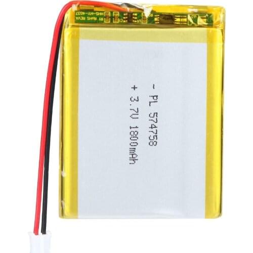 Mejuew 3.7V 1800mAh 574758 Rechargeable Lipo Battery with JST Connector