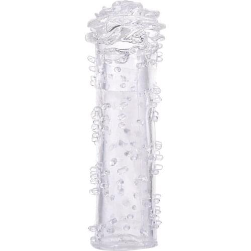 Male Sex Products Reusable Delay Condoms Jelly Cock Ring Clear Crystal Skin Penis Extension Sleeve Eros Adult Sex Toys