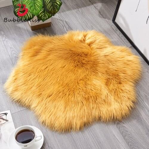 Bubble Kiss Plush Carpets Flower Shape Shaggy Fluffy Soft Comfortable Floor Mats Bedroom Cloakroom Home Decoration Area Rugs