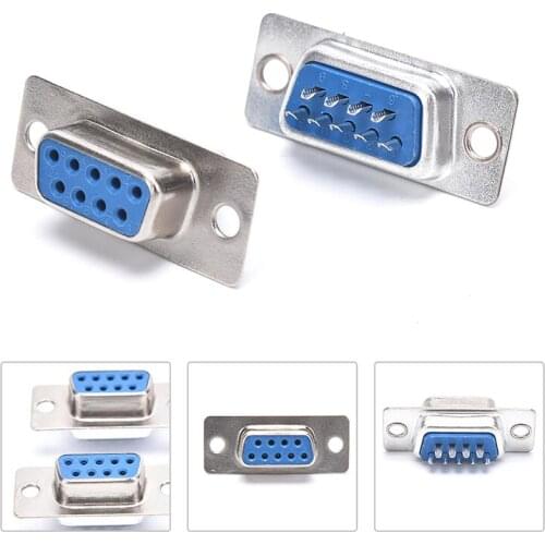 10pcs DB9 Female PCB Mount Serial Port Connector Solder Type D-Sub RS232 COM CONNECTORS 9pin Socket 9p Adapter For PCB