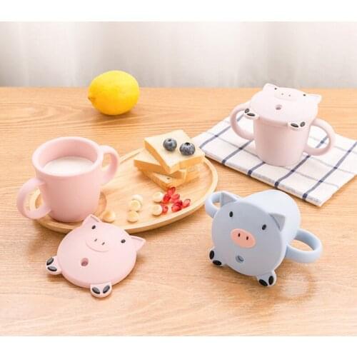 Silica Gel Feeding Kids Toddler Newborn Baby Drink Sippy Cups Water Bottles Kids Drinking Sippy Cup with Straw Infantil Drinker