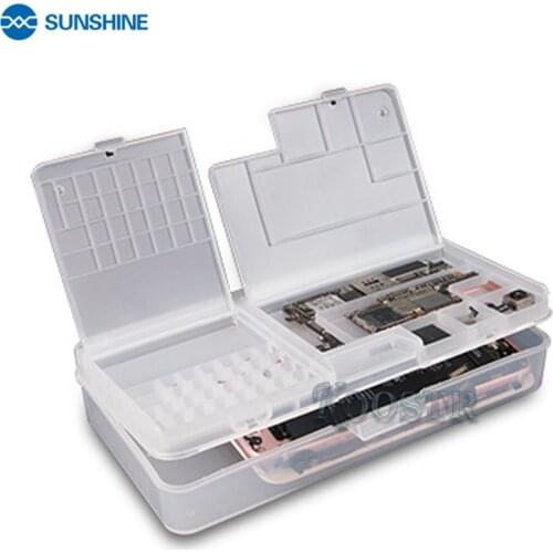 SS-001A PVC Multi-function Double-layer Classification Storage Box Phone Repair Accessories Parts Board Opening Tools Collector