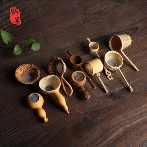 Teaism Tea Table Decor Tea Decorative Tea Strainers Bamboo Rattan Gourd Shaped Tea Leaves Funnel Ceremony Accessories
